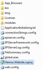 Added Visual Studio project file for EPiServer website
