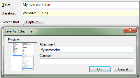 TFS Work Item Screenshot Control