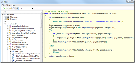 ILSpy seen disassembling an EPiServer assembly