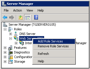 Add Role Services to IIS