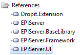 EPiServer.UI assembly reference