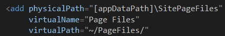 VPP physical path set using appDataPath placeholder