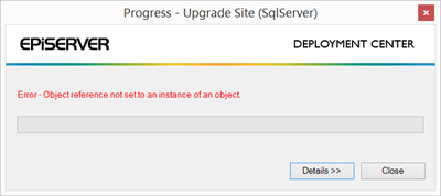 Error message when upgrading to EPiServer 7.5