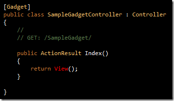 Adding the Gadget attribute to a controller class