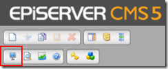 Screenshot of EPiServer edit and admin link